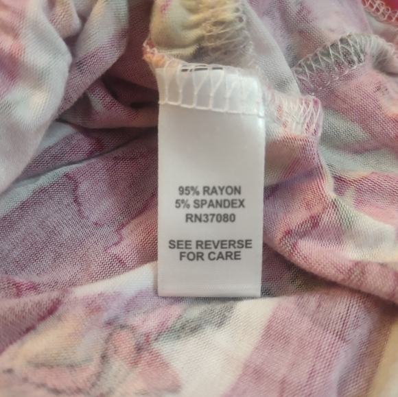 Cato women's size small pink and white striped floral tunic blouse shirt top - Picture 6 of 6